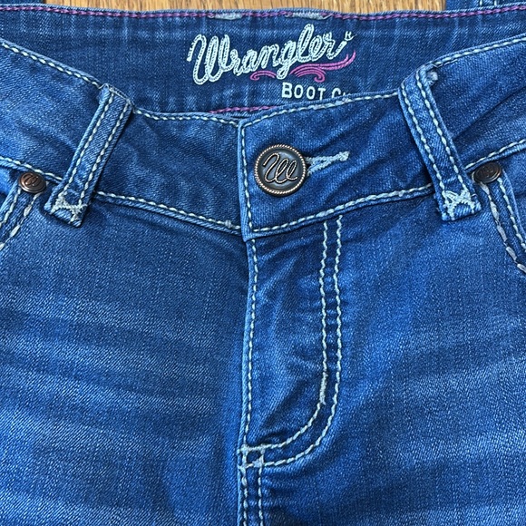 Wrangler Cowgirl Boot Cut Whiskered Stretch Blue Jeans Women’s 1/34 (W/26 L/34) - Picture 6 of 15